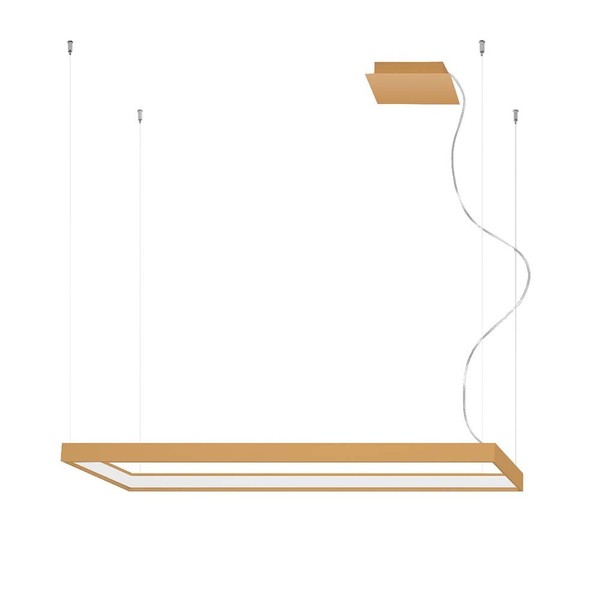 Pendelleuchte HäNgelampe Deckenleuchte Led Esszimmerleuchte Eckig Gold H 150 Cm-image