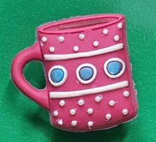 Red Coffee Mug 2006-08 Authentic Jibbitz Croc Shoe Charm Combined Shipping 37