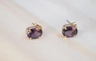 9 Carat Gold Amethyst Stud Earrings