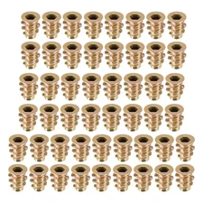 50pcs Threaded Insert Nuts Zinc Alloy Hex Socket M4 Internal Threads 10mm Length