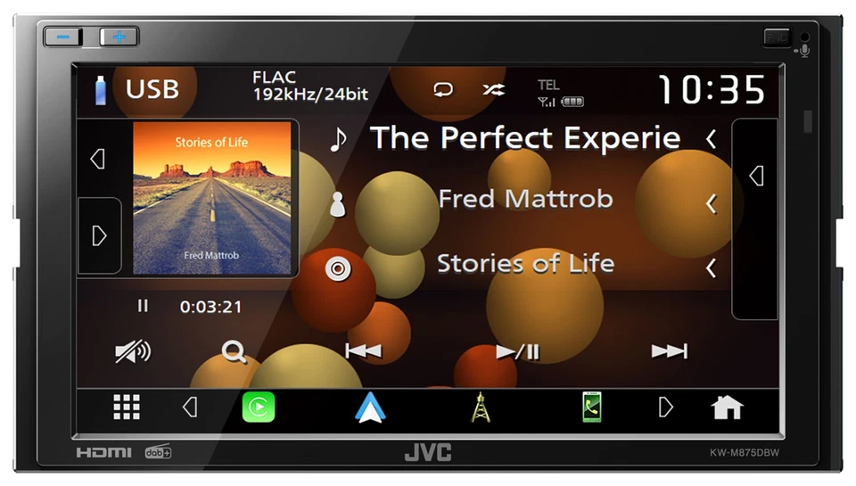 JVC KW-M875DBW Doppel-DIN MP3-Autoradio Touchscreen DAB Bluetooth USB CarPlay - Bild 3 von 4