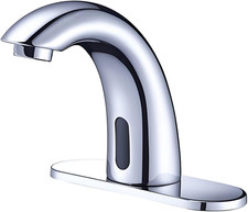 Chrome Touchless Bathroom Sink Faucet - Automatic Sensor Faucet - Dual Power Su