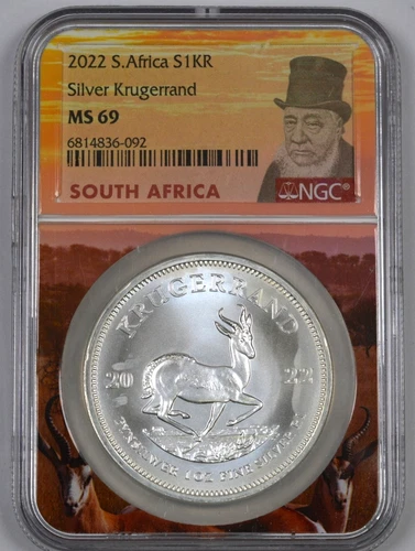 2022 South Africa 1 oz Silver Krugerrand S1KR NGC MS69 Uncirculated /092