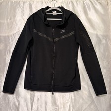 Nike Hoodie Mens Medium Black Tech Fleece Windrunner Full Zip Sleeve Athletic