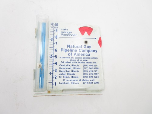 Collectible Metal Advertising Rain Gauge Recorder Natural Gas Pipeline Co.