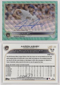 2022 Topps Chrome Rookie Aqua Wave Refractor /199 Aaron Ashby #RA-AA Auto RC