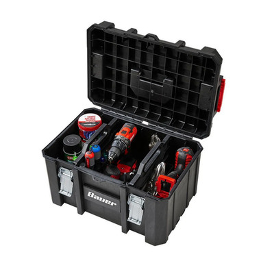 BAUER Large Modular Toolbox 50 lb Capacity IP65 Waterproof Stackable Storage