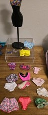 34pc Vtg Barbie Doll Underwear, Panties,Bikini Bottoms,Bikini Tops, Sunglasses