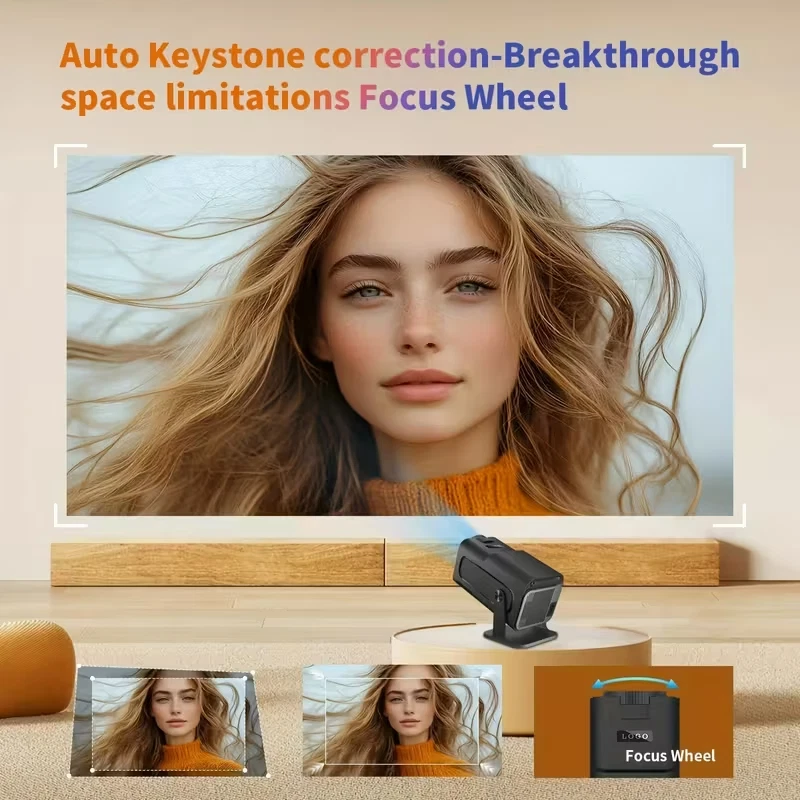 Portable HD Mini Projector with WiFi & Bluetooth | Home Theater & Gaming – Black - Image 3 of 4