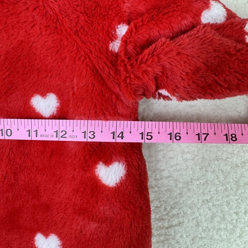 Tahari Jacket Girls Size 6 Red Heart Faux Fur Hooded Full Zip Warm Cozy Winter - Picture 11 of 11