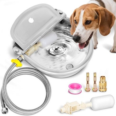 Automatic Animal Drinking Water Bowl with Float Valve, Extended Pipe & Drain Hol