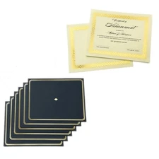 Certificate Kit, 60 Black Certificate Holders and 60 Gold Foil Certificate Pa...