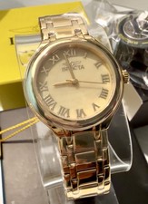 Invicta Women's Gold-Tone Analog Bracelet Watch Roman Dial. With Box, no Paper.
