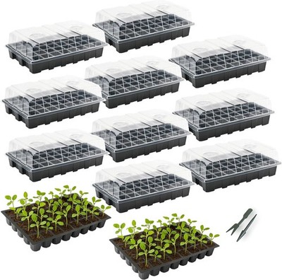 - Seed Starter Tray Kits, 10 Pack, Total 400 Cells, Durable Plant Germination Tr