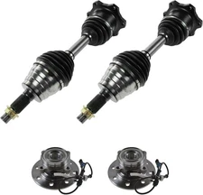 TRQ Front Drivetrain Kit CV Axle Shaft Assembly Wheel Hub Bearing Assembly