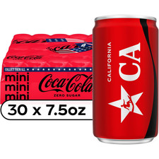 Coke Zero Sugar Soda Mini Cans, 7.5 fl. oz., 30 pk.