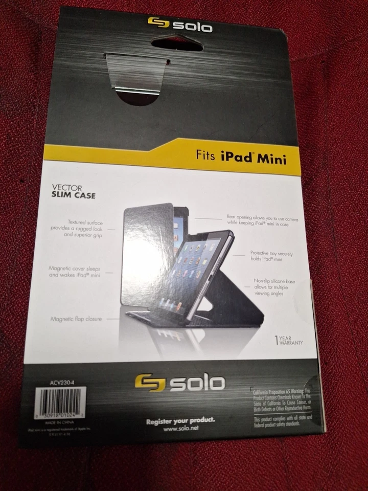 NEW Solo Vector Slim Case Fits iPad Mini Generation 1, 2, 3 - Image 2 of 2