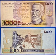 Brazil ND (1988) 1000 Cruzados Joaquim Assis P-213b UNC - US-Seller