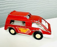 TootsieToy Custom Van Red w/ Flame Decals USA Made 1970s 4โ Length Spoiler Sport