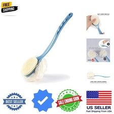 Shower Body Brush with Bristles and Loofah,Back Scrubber Bath Mesh Sponge wit...