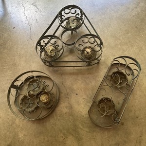 Vintage Set of 3 Metal Food / Dish Warmers for use with Candles or Stern