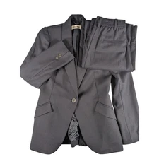 NWOT CEFINN Women's Gray Blazer & Wide Leg Pants Suit Set Size 6 Business (Read)
