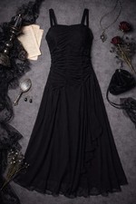 Sangria Woman Black Maxi Dress Vintage Y2K Gothic Whimsical Alt