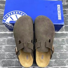Birkenstock Boston Mocha Suede Leather Soft Footbed Unisex Shoes Clogs EU 37-45
