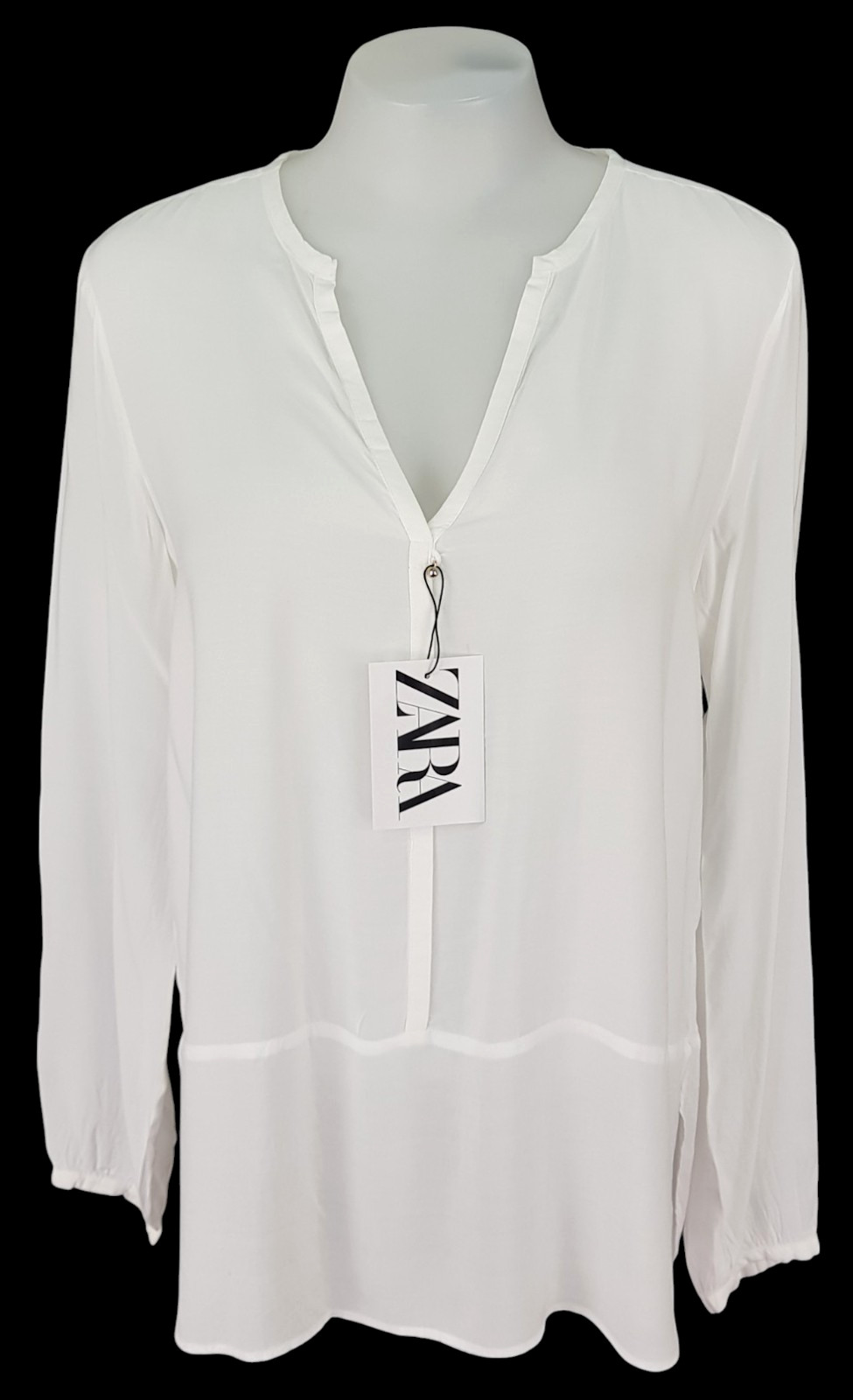 ZARA Womans Off White L/S EVENING TUNIC TOP BLOUSE Ultrasoft - S - UK10 -RRP £54 thumbnail 4