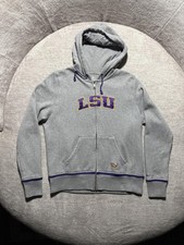 LSU Tigers Hoodie Youth Medium Gray NCAA Football Nike Full Zip Sweatshirt
