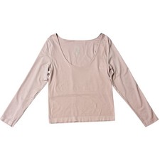 Sujetador para mujer A New Day rosa claro sin costuras, estante incorporado, manga larga, XXL