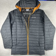 Columbia Lightweight Puffer Jacket Coat Kids Youth XL Black Omni Heat Zip Hood
