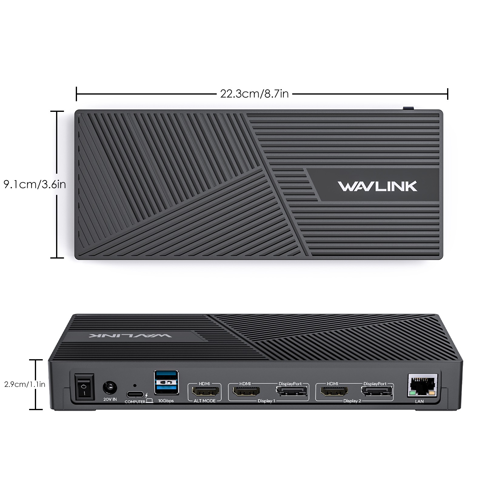 Estación de acoplamiento Displaylink con triple pantalla y carga de 100 W para Windows/Mac OS, imagen 8