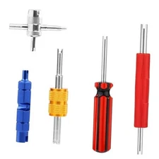 5 Pcs Tire Valve Repair Tool Set, Dual & Single Head Valve Core Remover Wrench 