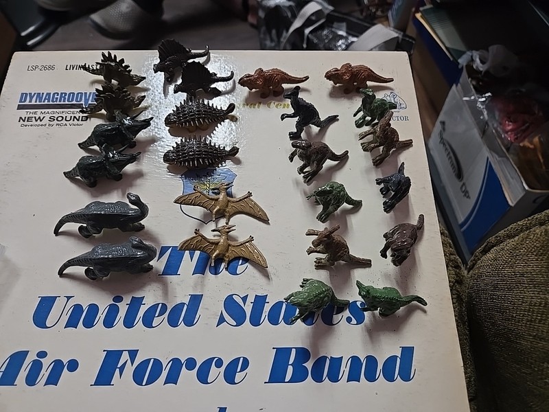 Two Sets Of 12 Dinosaur Lot Of 24  2" To 3" Length Or Height Used SLP