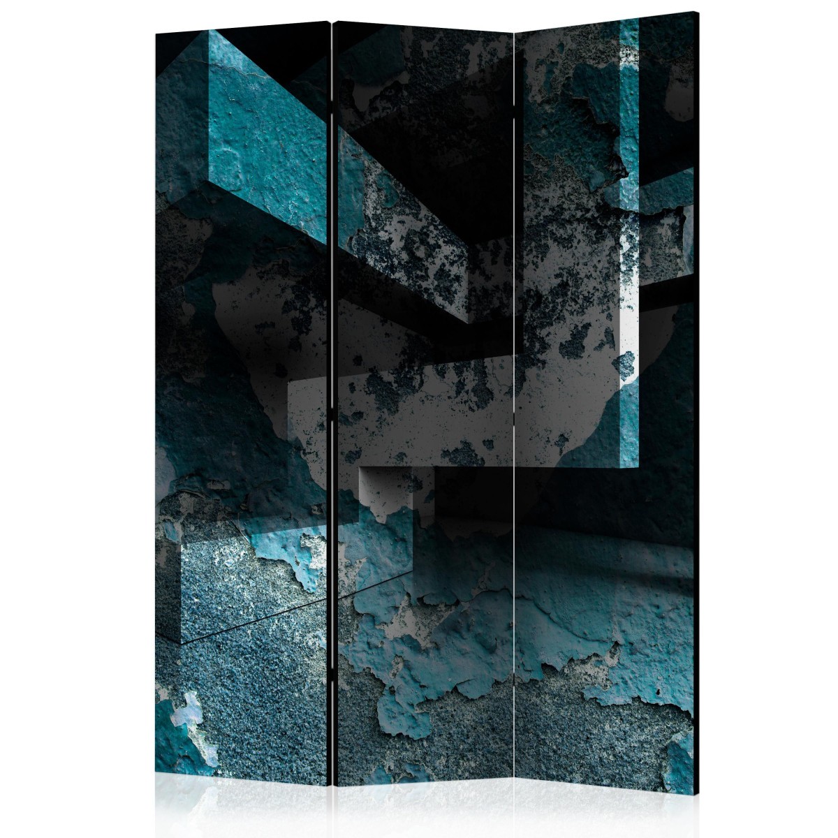 Paravent 3 volets Azure Geometry pour créer un coin bureau dans la chambre