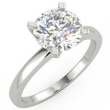 1.5 Ct Round Cut SI1/E Solitaire Diamond Engagement Ring 14K White Gold