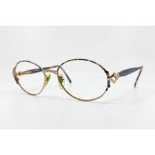 Logo Paris Eyeglasses Womens Gold Blue Tortoise Oval Frame 54-18-135