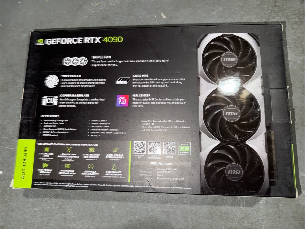 Box Only) Box For MSI RTX 4090 24GB Ventus 3X E 24GB OC GPU