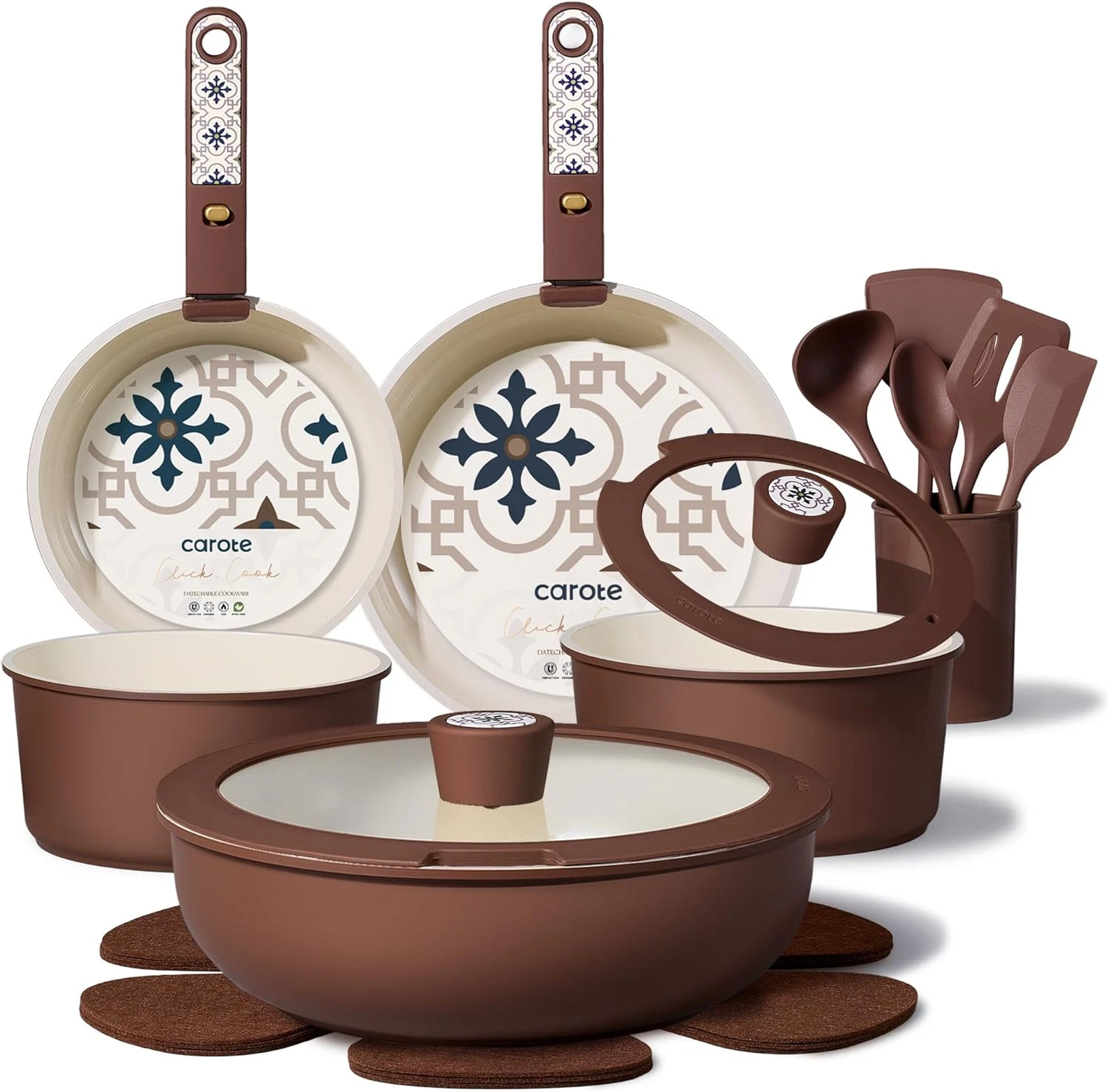 19-Piece Non-Stick Ceramic Cookware Set - Induction & Oven Safe, PFAS Free
