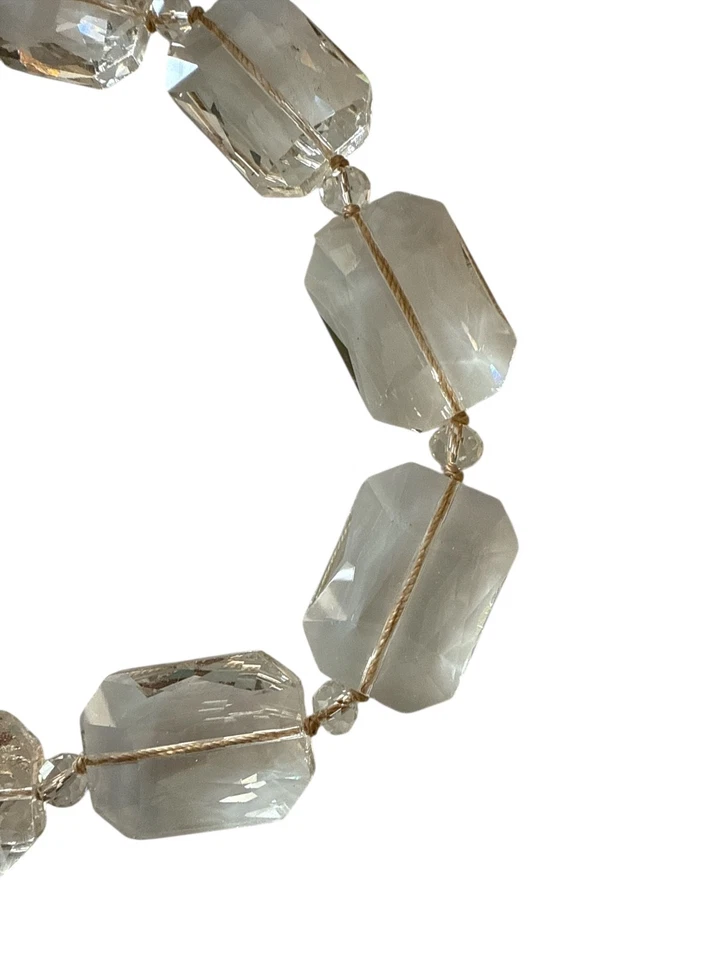 SAKS FIFTH AVENUE Collar Necklace Pendant Gold Chain Clear Chunky Rhinestones - Image 4 of 4