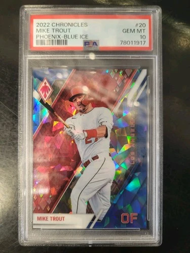 2022 Chronicles Mike Trout Phoenix Blue Ice 25/25 *Bookend* PSA 10