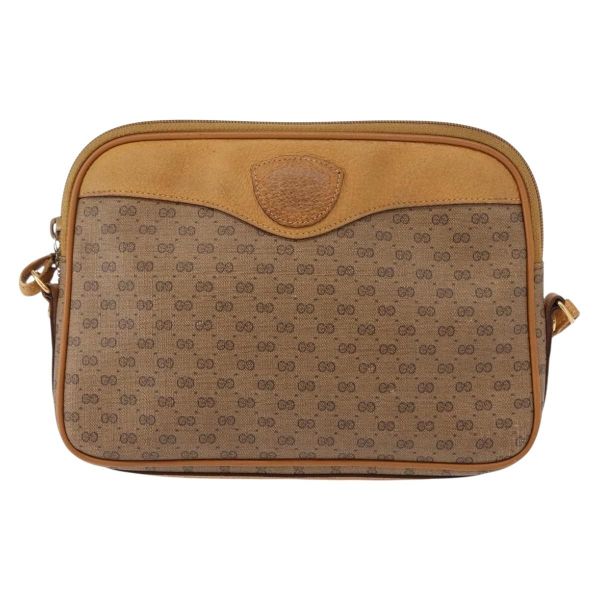 GUCCI Micro GG Supreme Shoulder Bag PVC Beige Gold 007 123 0428