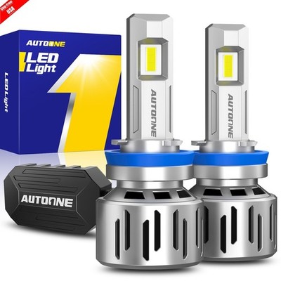 AUTOONE H11 LED Headlight Super Bright Bulbs 6500K White 80000LM High Low Beam