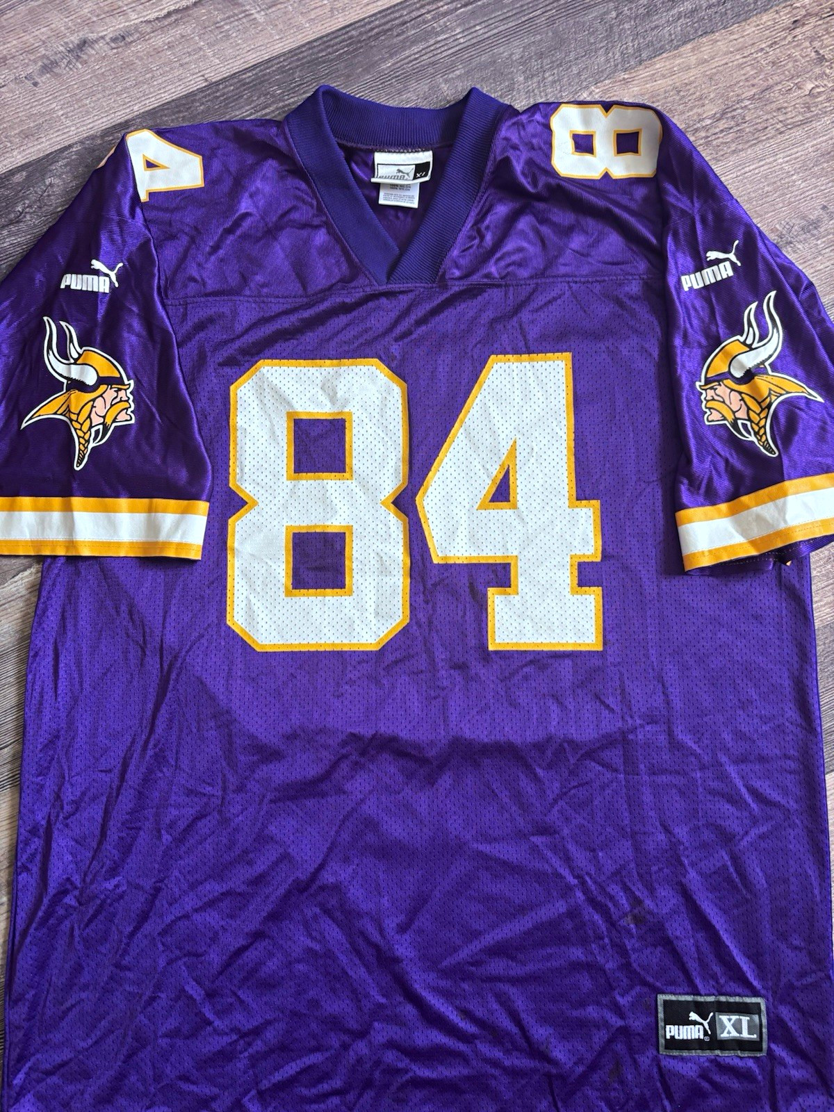 PUMA Randy Moss #84 Jersey Minnesota Vikings NFL Football Vintage Purple 90s -XL
