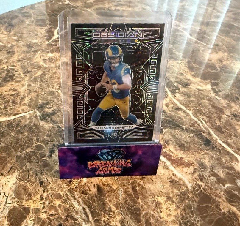 2023 Panini Obsidian Stetson Bennett IV Silver Etch Rookie RC Card #155