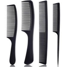 4 Pieces Combs for Women and Man, Premium Black Carbon Fiber Hair Comb Set fo...