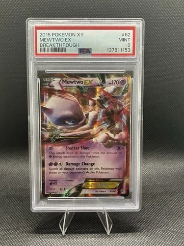 Pokemon TCG Mewtwo EX 62/162 XY: Breakthrough Ultra Rare 2015 Edition PSA 9