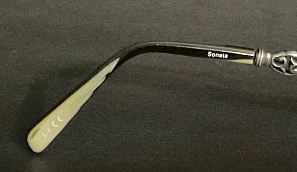 Raro De colección: Gafas de sol Brighton Sonata hechas a mano, marco plateado y concha de tortuga Foto 4 de 4