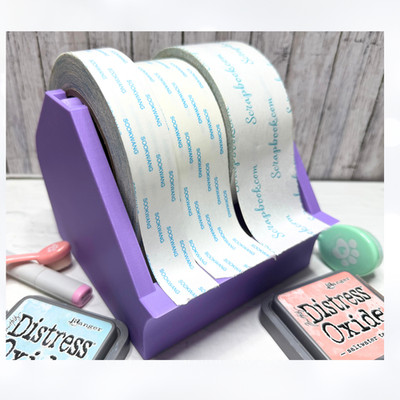 MEDIUM TAPE DISPENSER Purple 3d Printed Adhesive Craft Tear Tape Holder